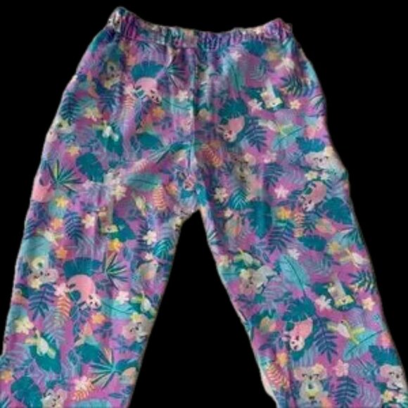 euc Gorgeous blue purple 6 girls floral kitten soft pants - Picture 3 of 6